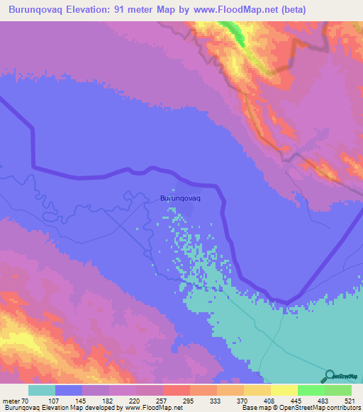 Burunqovaq,Azerbaijan Elevation Map
