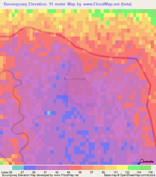 Burunqovaq,Azerbaijan Elevation Map