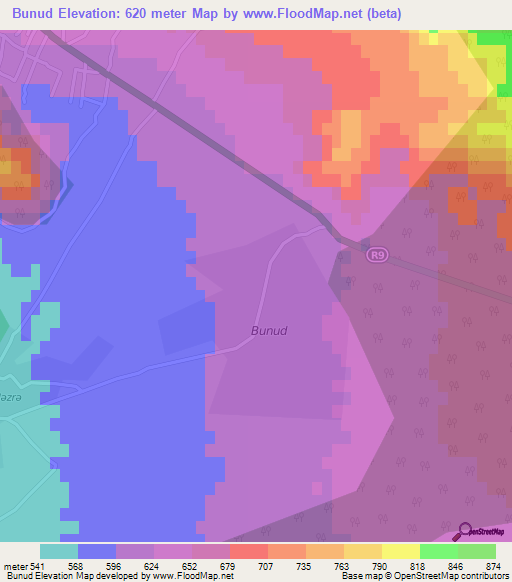 Bunud,Azerbaijan Elevation Map