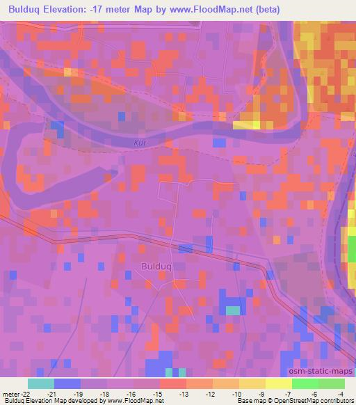 Bulduq,Azerbaijan Elevation Map