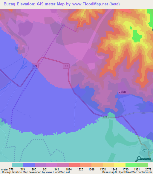 Bucaq,Azerbaijan Elevation Map