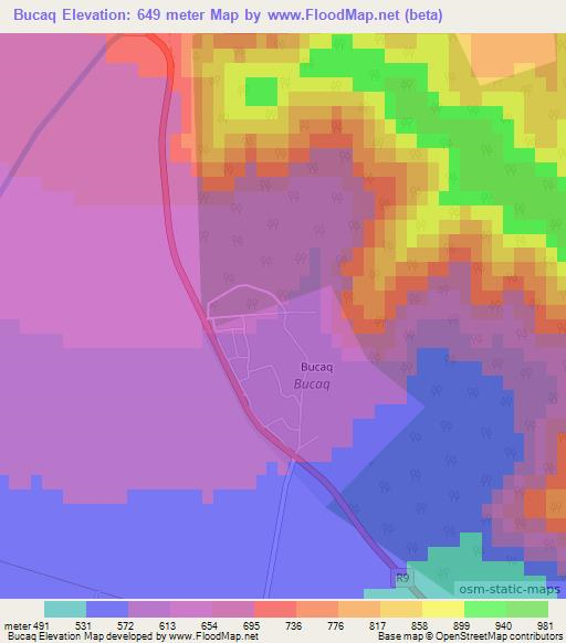Bucaq,Azerbaijan Elevation Map