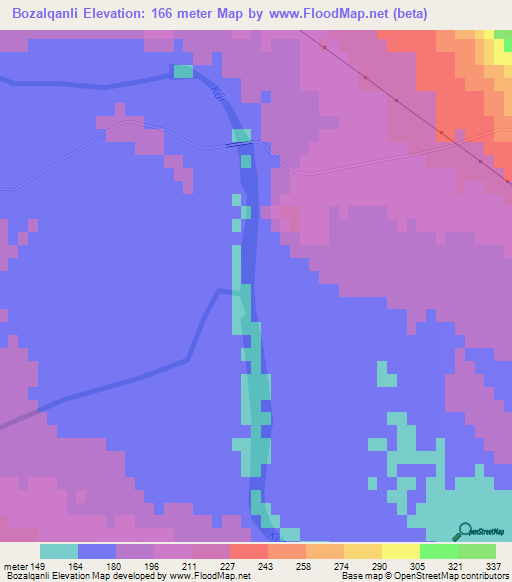 Bozalqanli,Azerbaijan Elevation Map