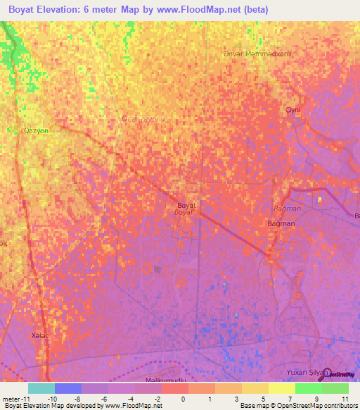 Boyat,Azerbaijan Elevation Map