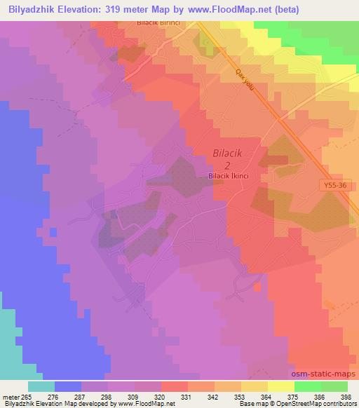 Bilyadzhik,Azerbaijan Elevation Map