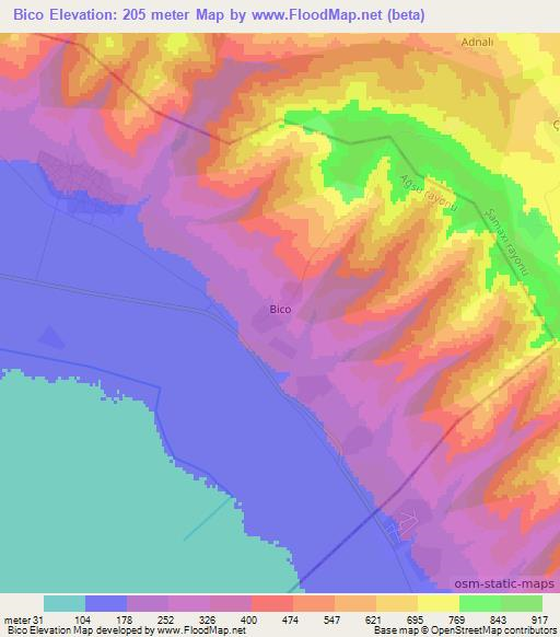 Bico,Azerbaijan Elevation Map