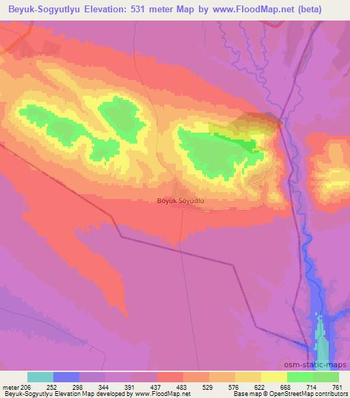 Beyuk-Sogyutlyu,Azerbaijan Elevation Map