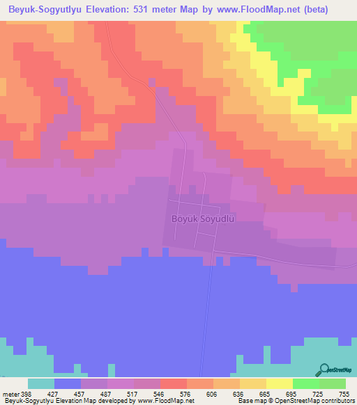 Beyuk-Sogyutlyu,Azerbaijan Elevation Map