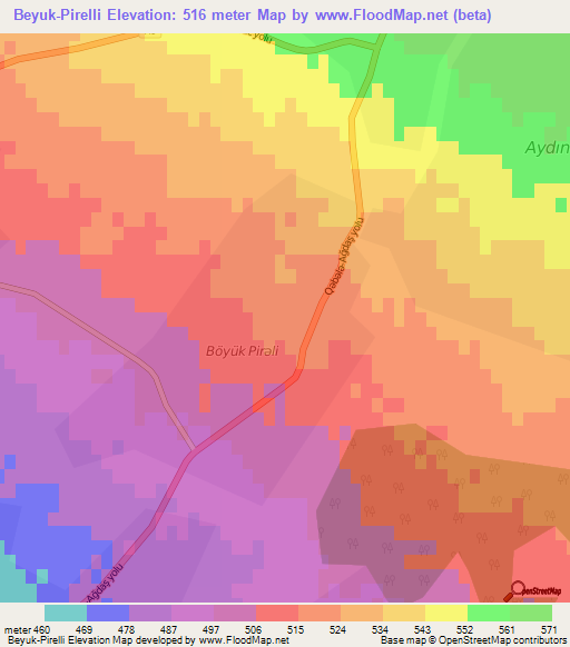 Beyuk-Pirelli,Azerbaijan Elevation Map