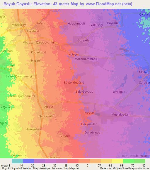 Boyuk Goyuslu,Azerbaijan Elevation Map