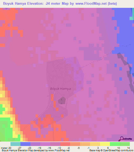 Boyuk Hamya,Azerbaijan Elevation Map