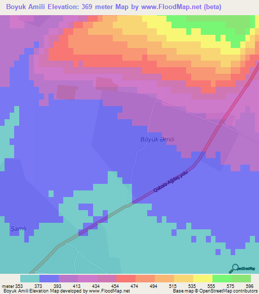 Boyuk Amili,Azerbaijan Elevation Map