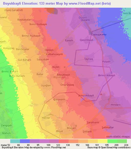 Boyukbayli,Azerbaijan Elevation Map