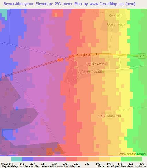 Beyuk-Alateymur,Azerbaijan Elevation Map