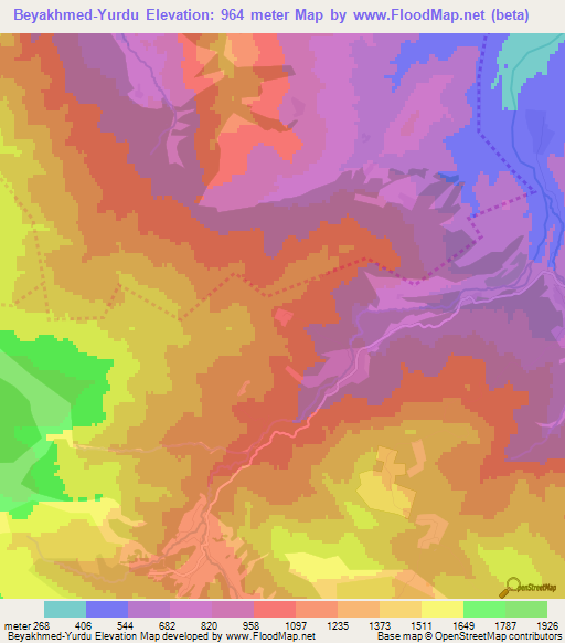 Beyakhmed-Yurdu,Azerbaijan Elevation Map