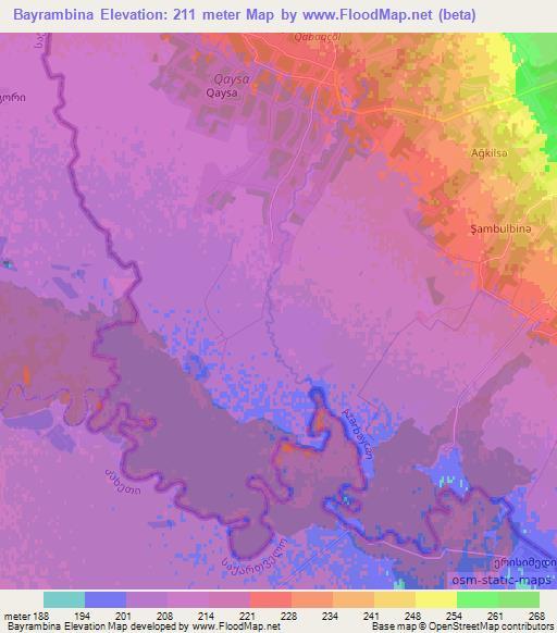 Bayrambina,Azerbaijan Elevation Map