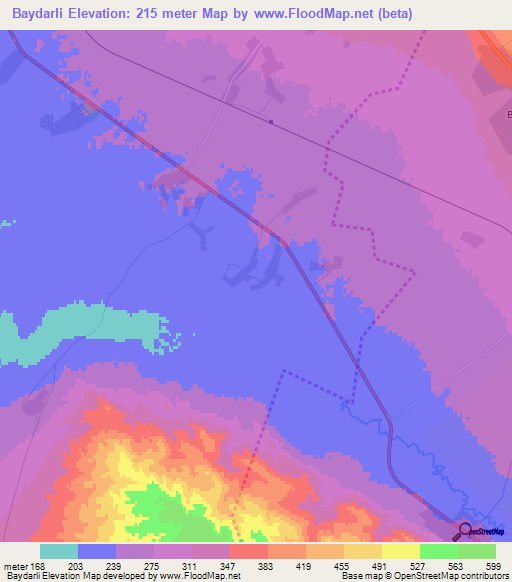 Baydarli,Azerbaijan Elevation Map