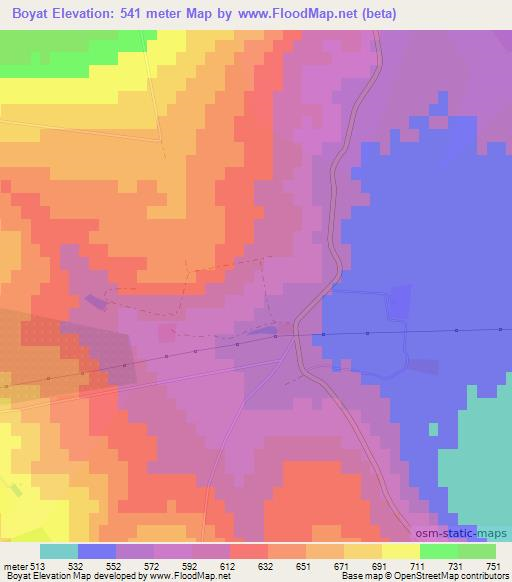 Boyat,Azerbaijan Elevation Map