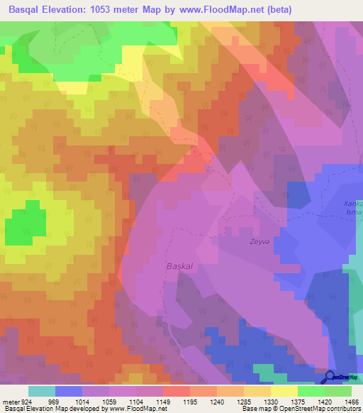 Basqal,Azerbaijan Elevation Map