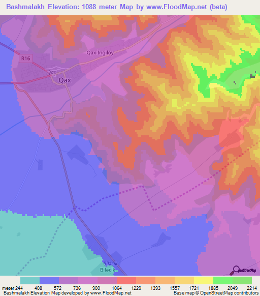 Bashmalakh,Azerbaijan Elevation Map