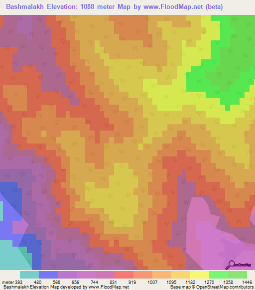 Bashmalakh,Azerbaijan Elevation Map