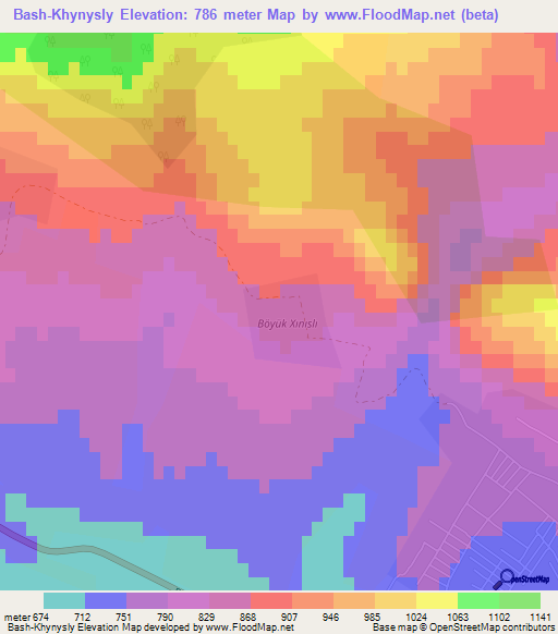 Bash-Khynysly,Azerbaijan Elevation Map