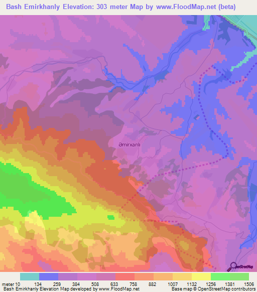 Bash Emirkhanly,Azerbaijan Elevation Map