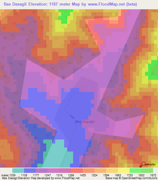 Bas Dasagil,Azerbaijan Elevation Map