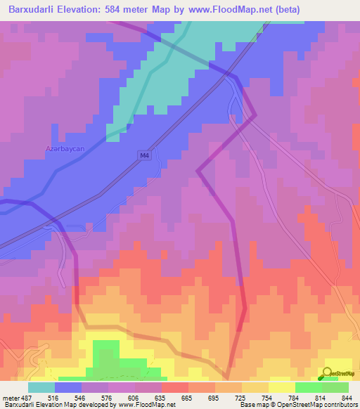Barxudarli,Azerbaijan Elevation Map