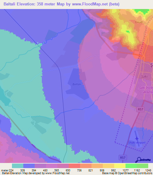Baltali,Azerbaijan Elevation Map