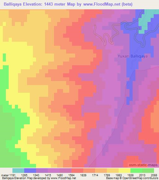 Balliqaya,Azerbaijan Elevation Map