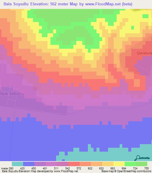 Bala Soyudlu,Azerbaijan Elevation Map