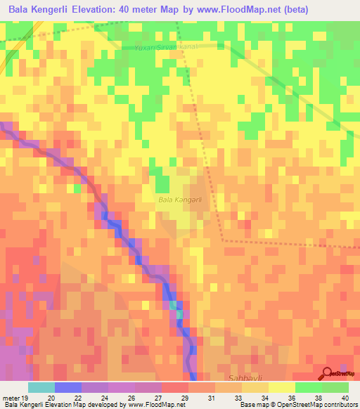 Bala Kengerli,Azerbaijan Elevation Map