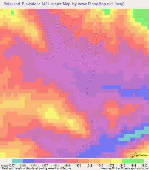 Balakend,Azerbaijan Elevation Map