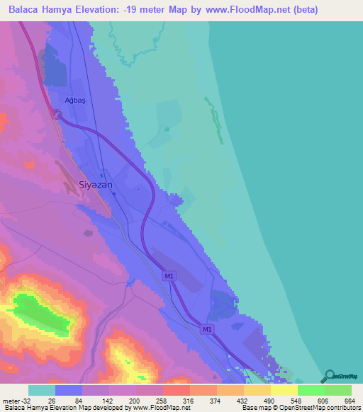 Balaca Hamya,Azerbaijan Elevation Map