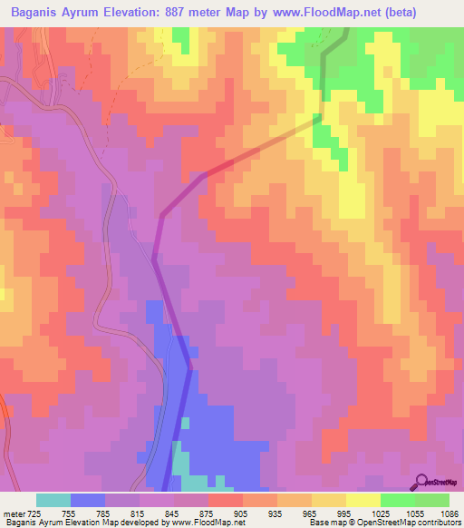 Baganis Ayrum,Azerbaijan Elevation Map