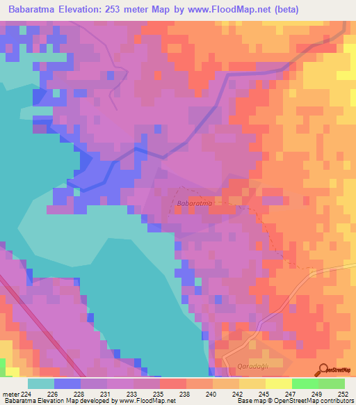 Babaratma,Azerbaijan Elevation Map