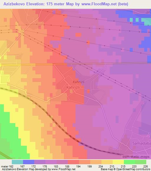 Azizbekovo,Azerbaijan Elevation Map