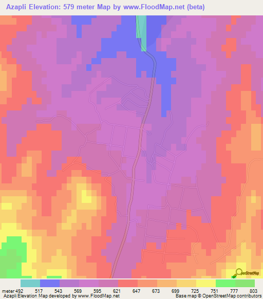 Azapli,Azerbaijan Elevation Map