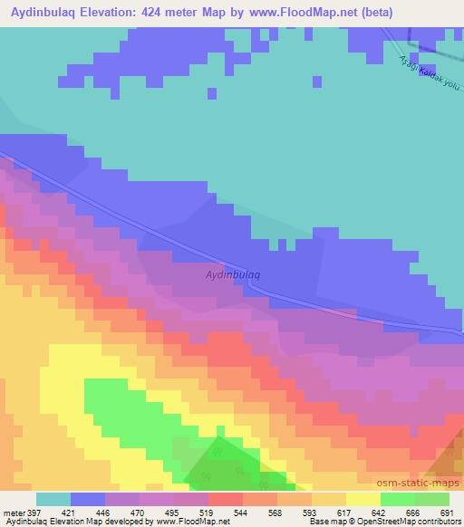 Aydinbulaq,Azerbaijan Elevation Map
