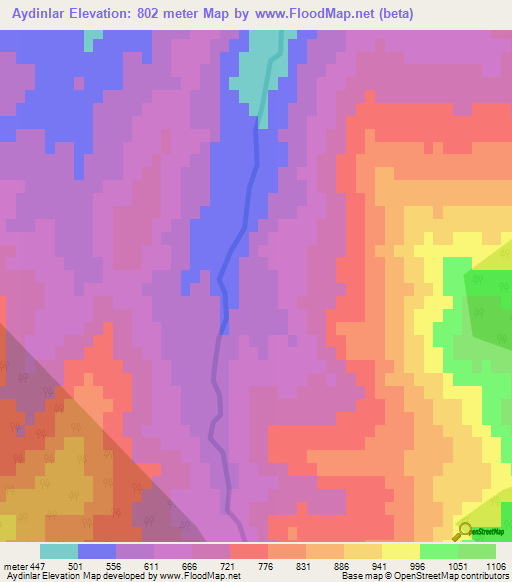 Aydinlar,Azerbaijan Elevation Map