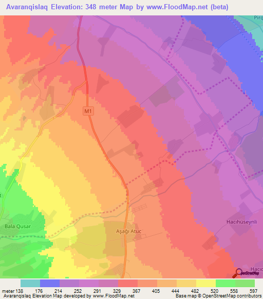 Avaranqislaq,Azerbaijan Elevation Map