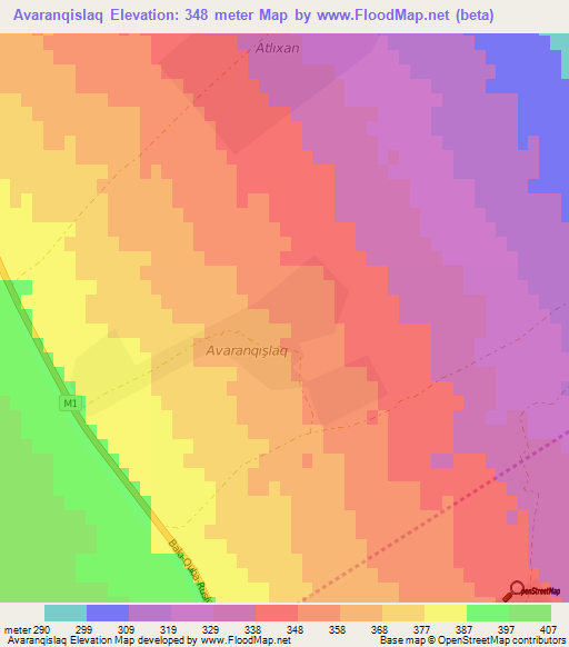 Avaranqislaq,Azerbaijan Elevation Map