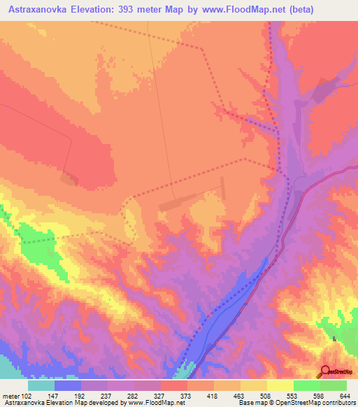 Astraxanovka,Azerbaijan Elevation Map