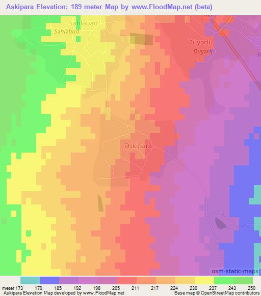 Askipara,Azerbaijan Elevation Map