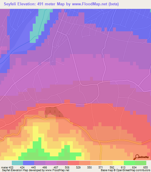 Seyfeli,Azerbaijan Elevation Map