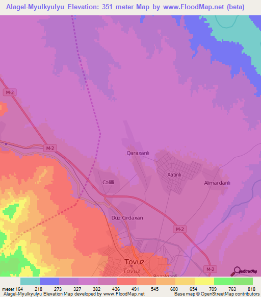 Alagel-Myulkyulyu,Azerbaijan Elevation Map
