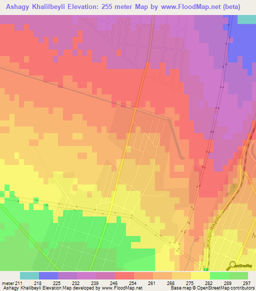 Ashagy Khalilbeyli,Azerbaijan Elevation Map