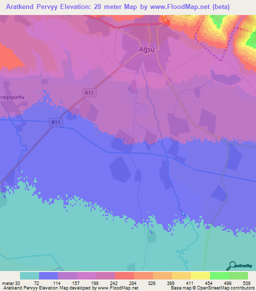 Aratkend Pervyy,Azerbaijan Elevation Map