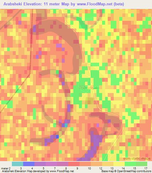 Arabsheki,Azerbaijan Elevation Map